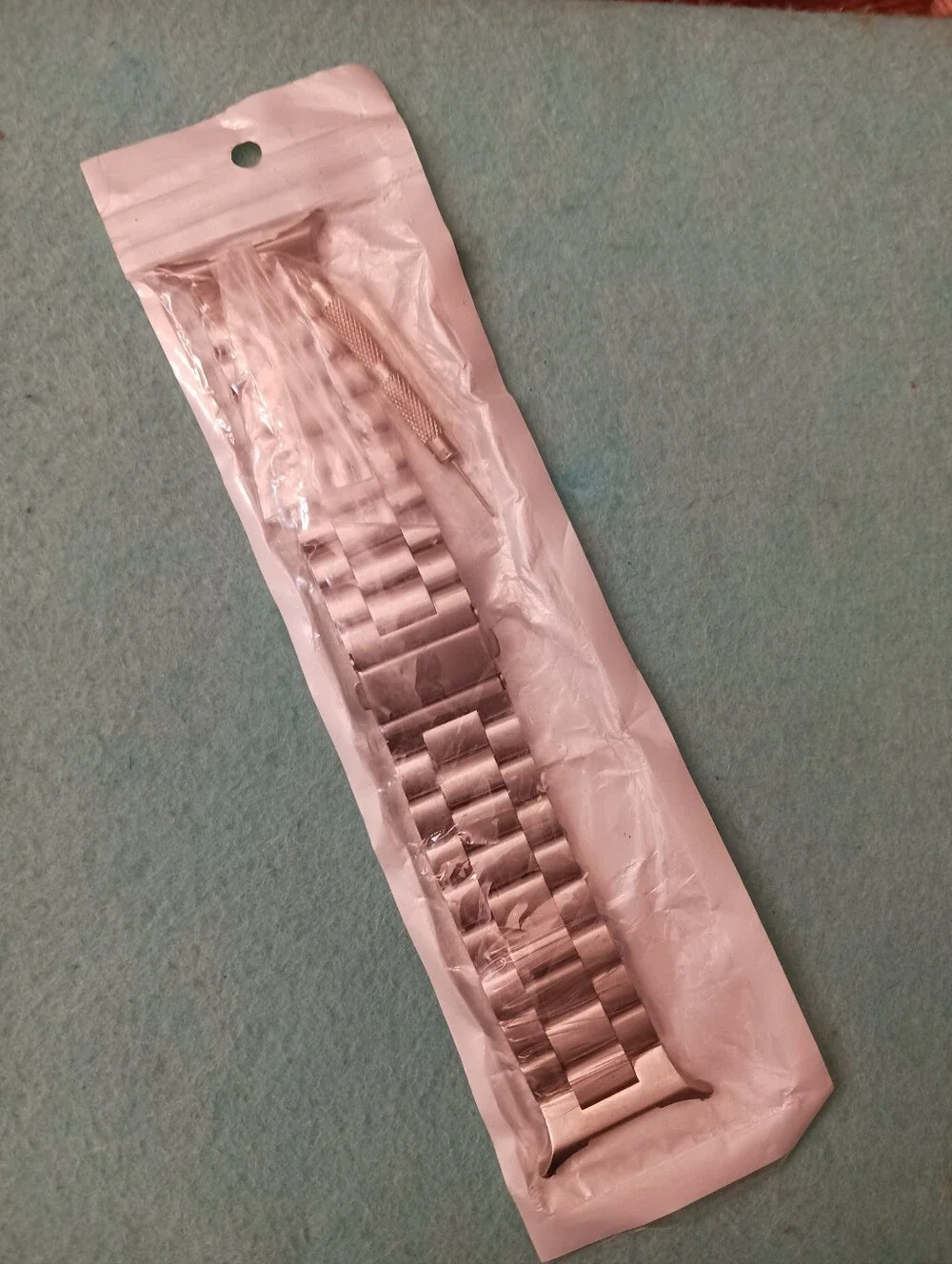 Triple Link Stainless Steel Watchband Strap w/ Tool 1in x 7in Samsung? Other